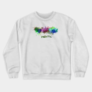 Valletta skyline in watercolor Crewneck Sweatshirt